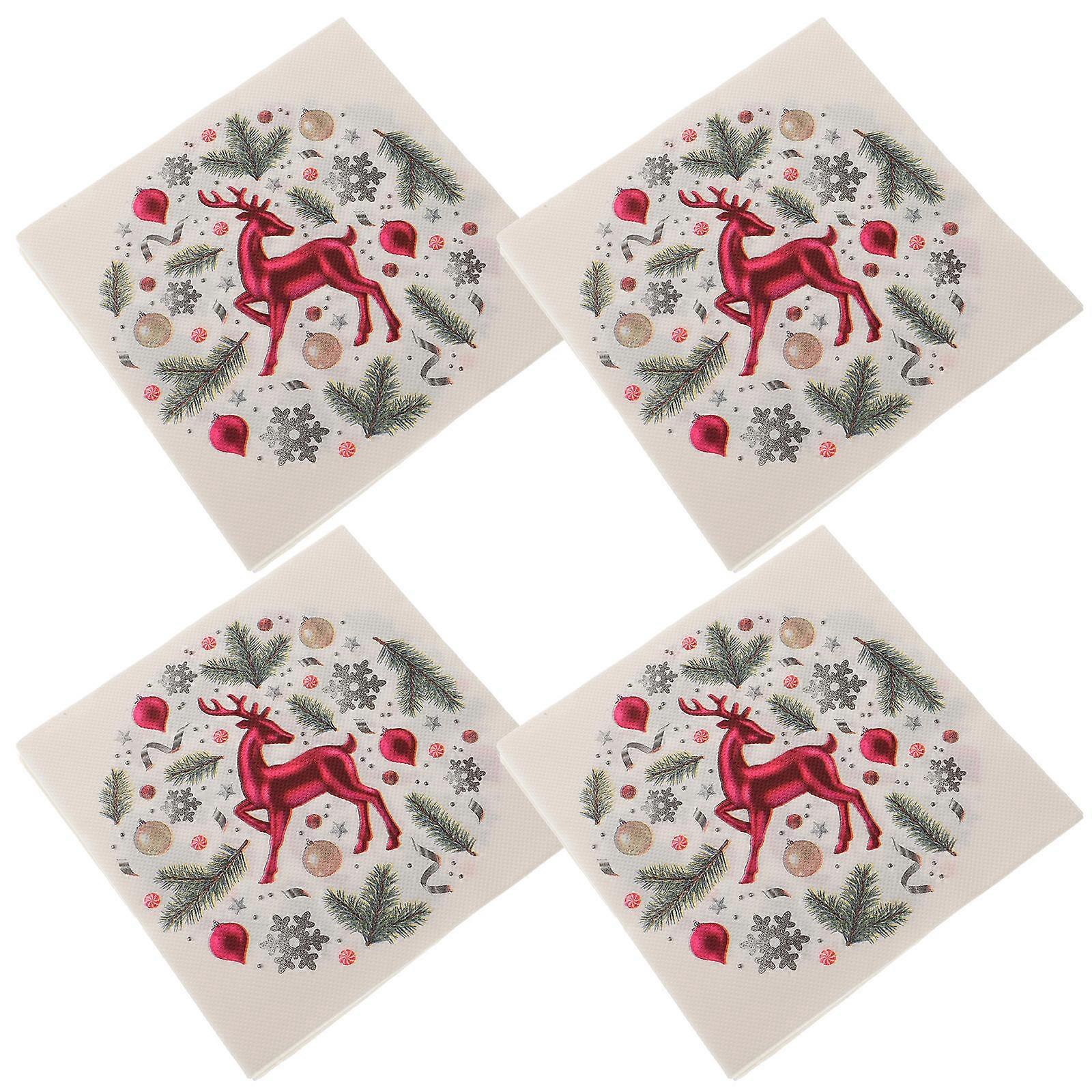 Elegant Paper Napkins Christmas Guest Tissue Towel Multi-Colored 33x33x0.1Cm 40Pcs For Party