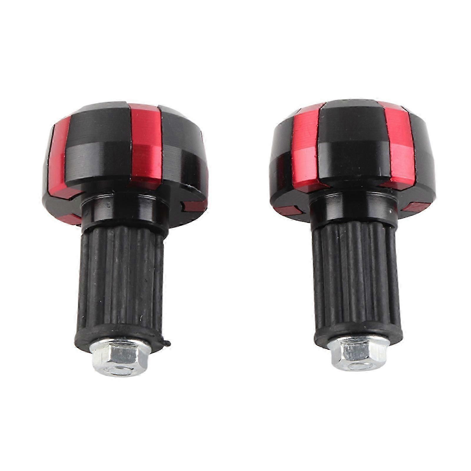 2Pcs Universal Motorcycle Modification Handle Bar End Balance Plug Hand Grip Accessory (Red)