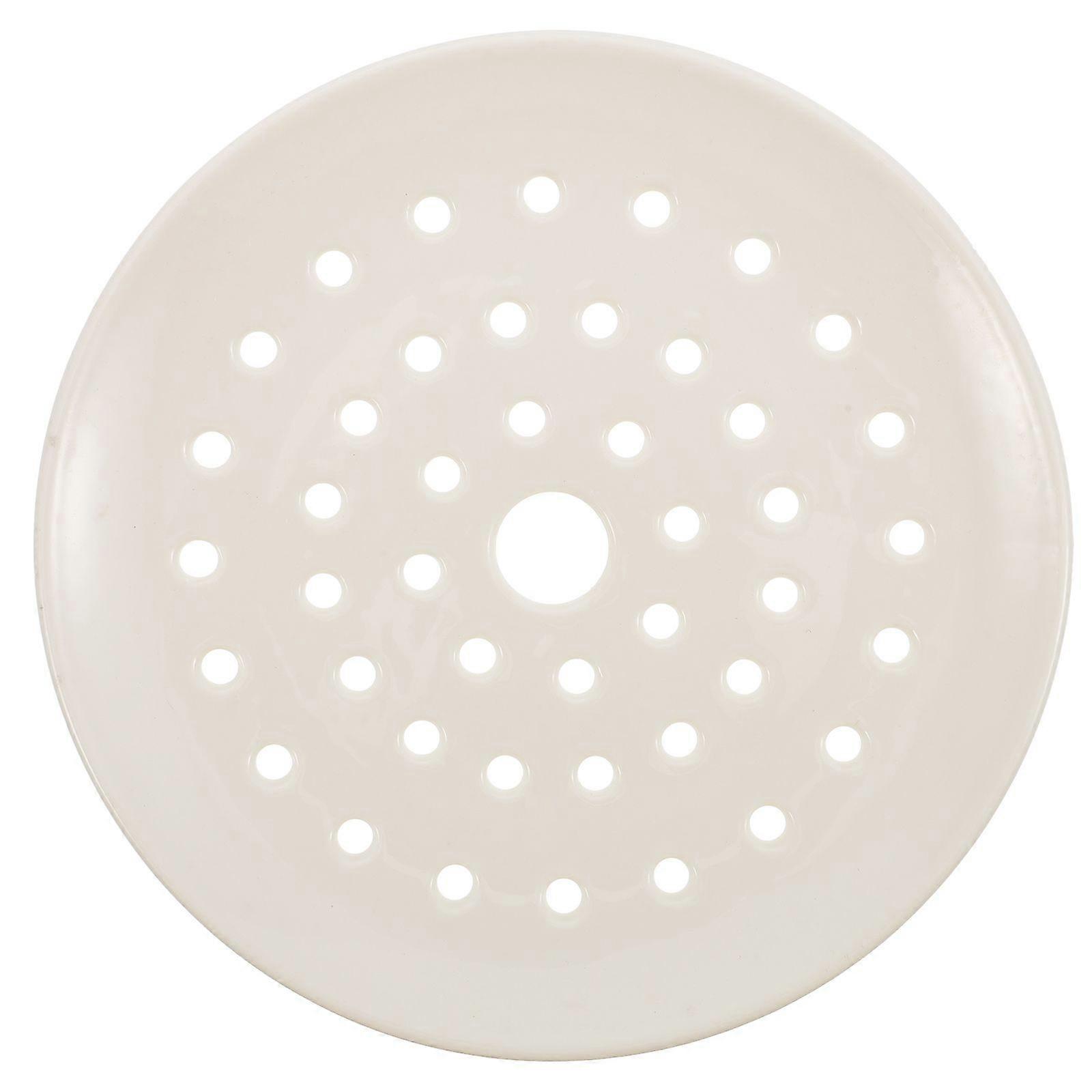 1Pc Durable Ceramic Dumpling Plate Round Freehand Sketching Draining Plate (White)