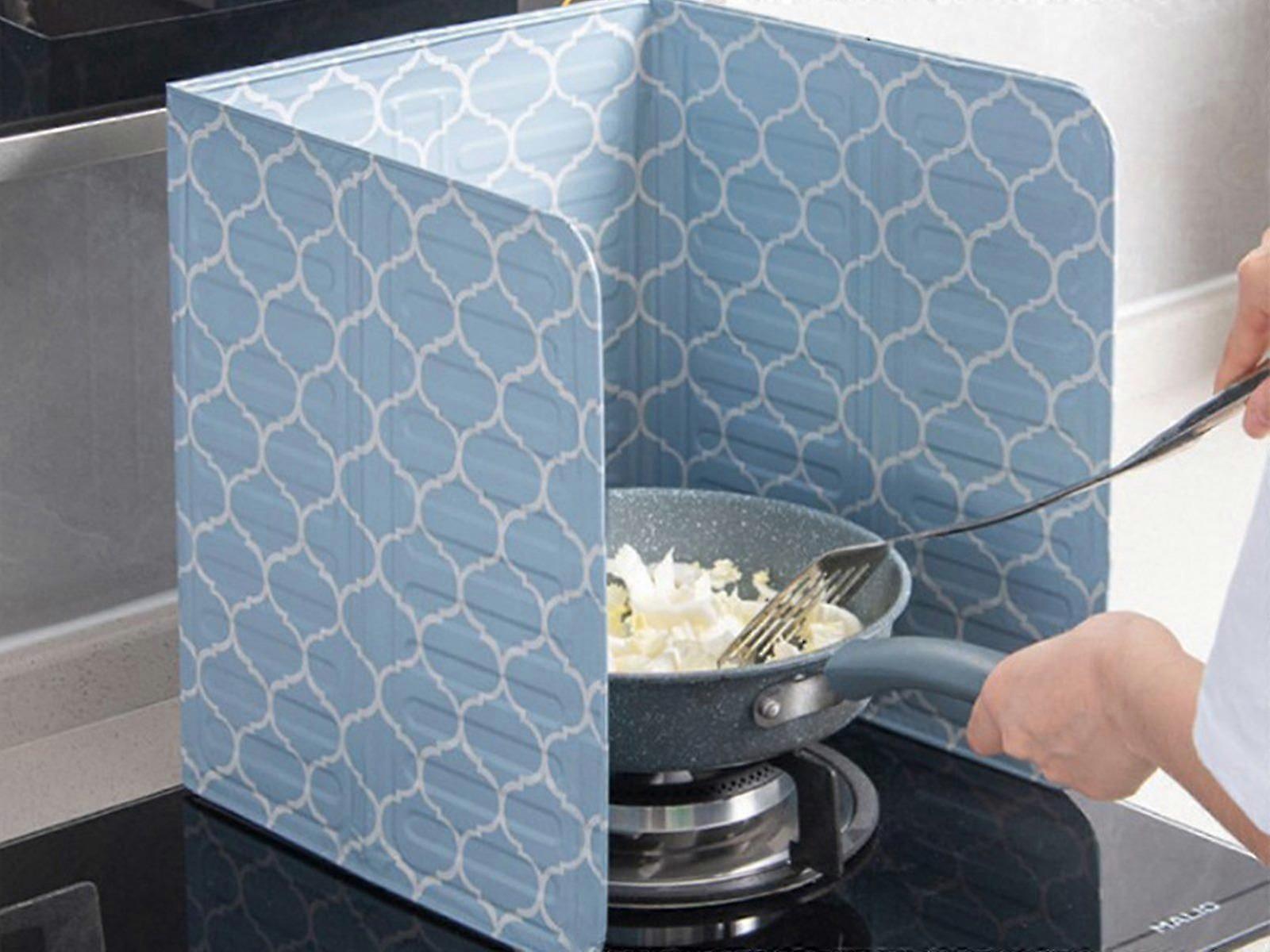 2PCS Kitchen Cooking Anti Splatter Oil Splash Shield Guard Azul