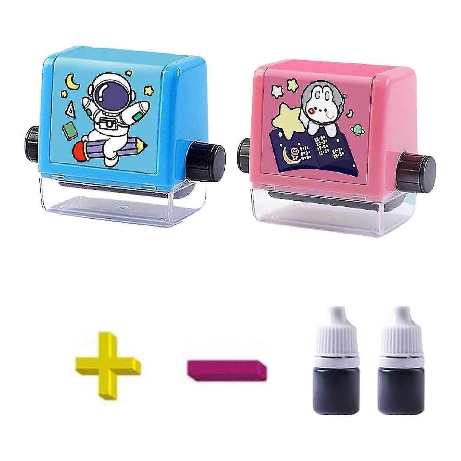 Small Math Practice Scroll Stamps, With Multi Teaching Math Questions, Multi Multiplication Division Problems, for Children Kids