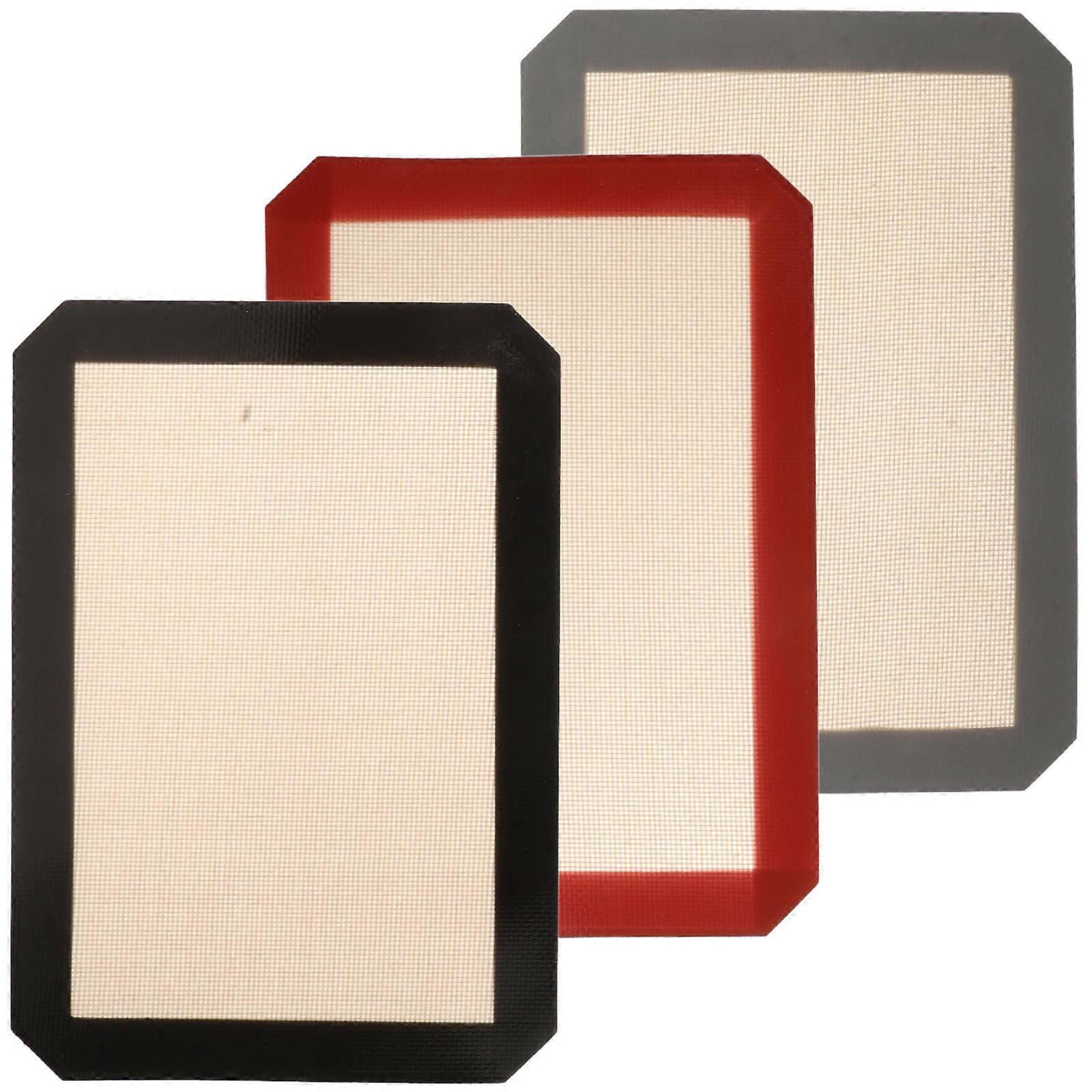 Reusable Baking Sheets Non Stick Baking Mat For Baking Cooking Food Preparation Multi-Use Rectangular Silicone Heatproof 3Pcs