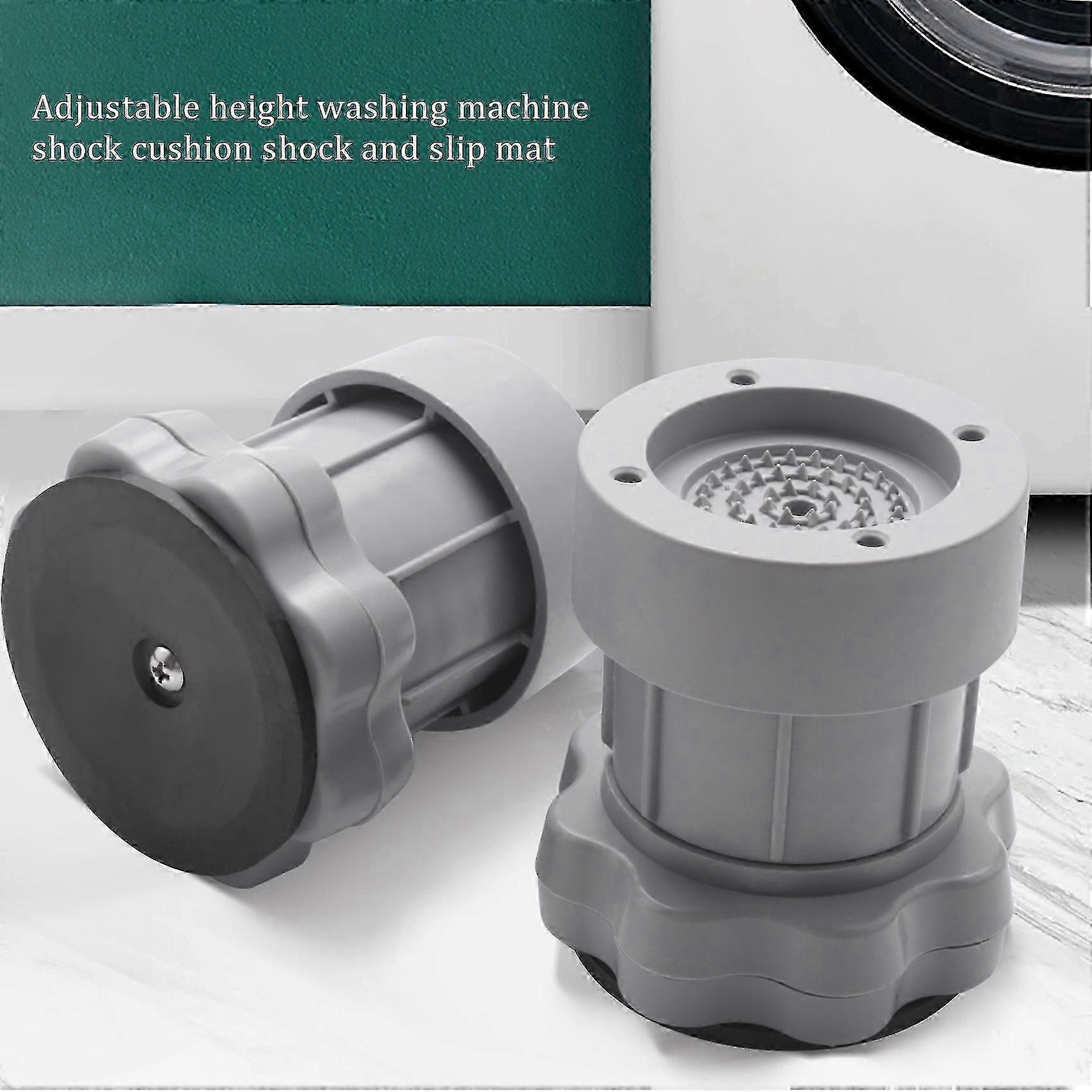 4PC Adjustable Anti-Shock Washing Machine Mat Gray