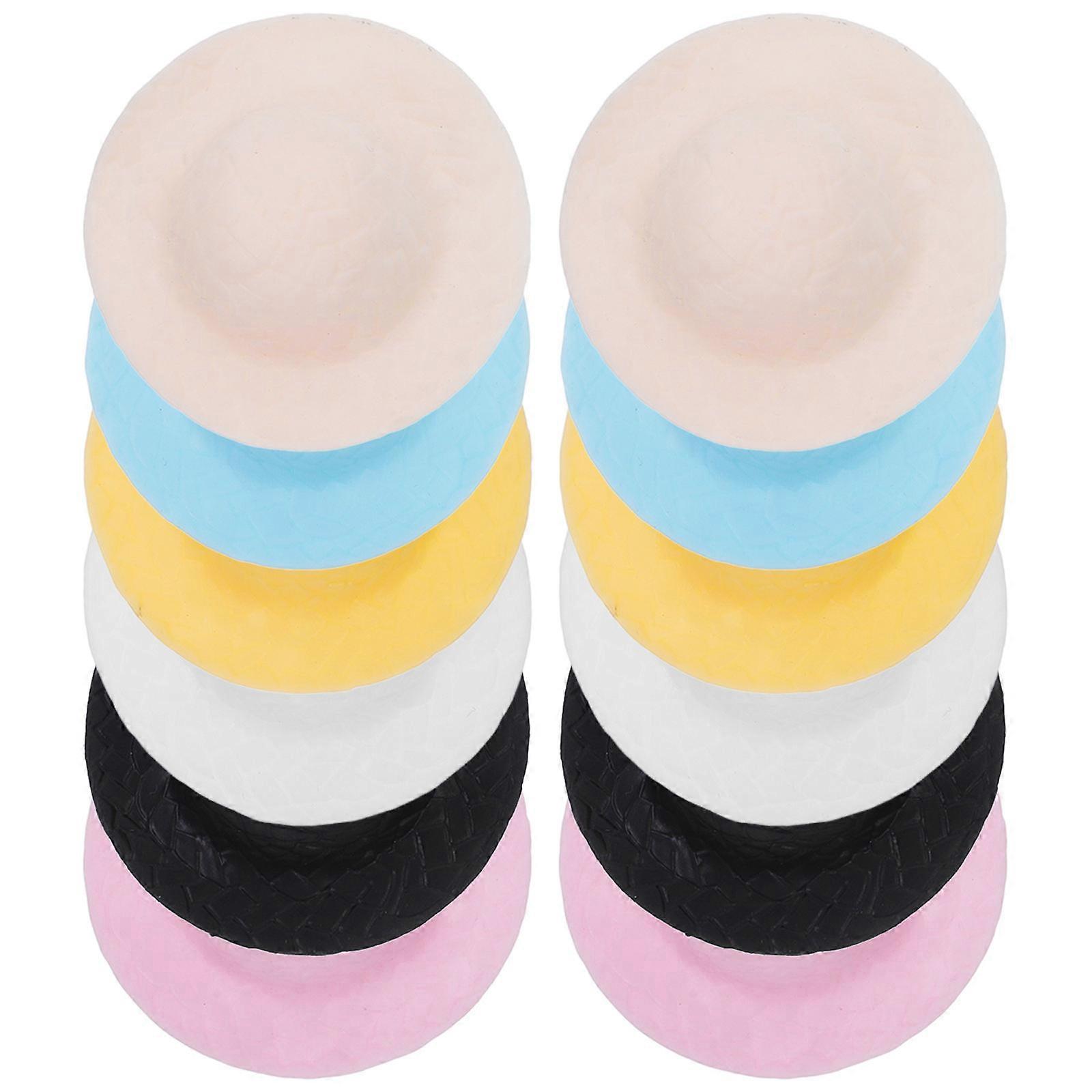 Beach Hats for Dolls Mini Simulation Straw Hats Decoration DIY Craft Assorted Color 5cm x 5cm x 2cm 24Pcs