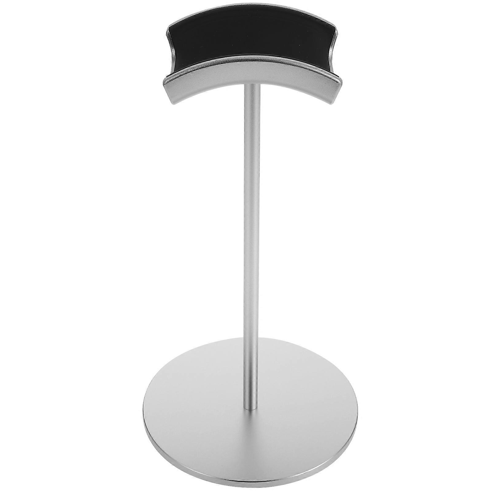 Practical Headphone Storage Box for Desktop Use Silver Aluminum Alloy and Rubber Small Size