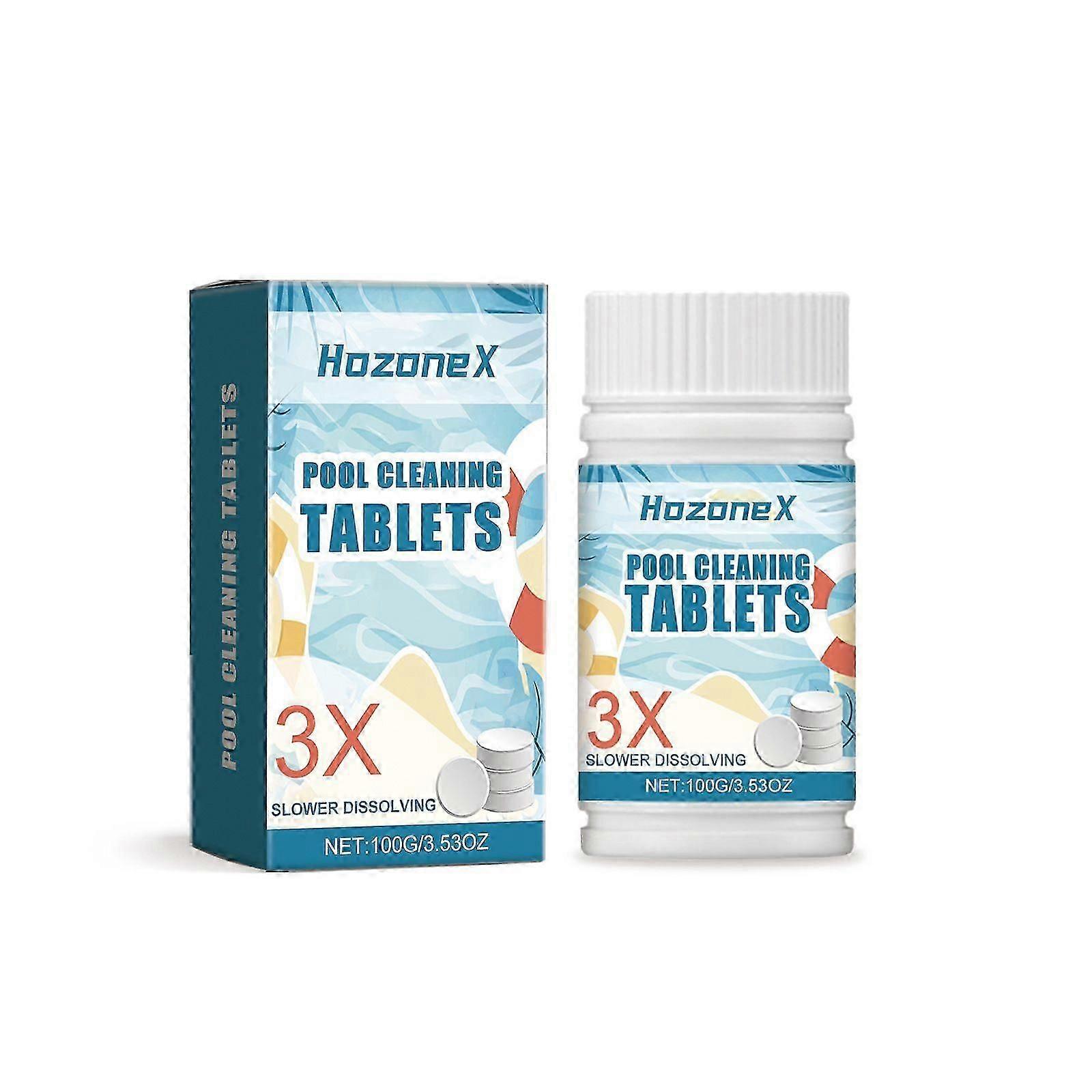 Pool Cleaning Tablet, 100g Cleaning Tablets for Pool, Chlorine Tablets for Swimming Pool and Spas, Chlorine Tablets for Hot Tub, Multifunctional Clear