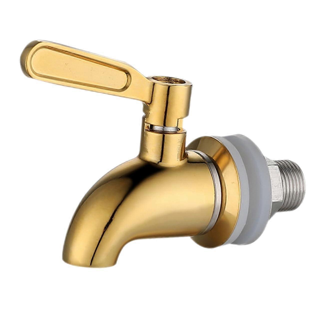 Barrel Tap Stainless Steel Drink Tap for Beer Buckets - Golden Color, Practical Household Tap for R Mop Buckets