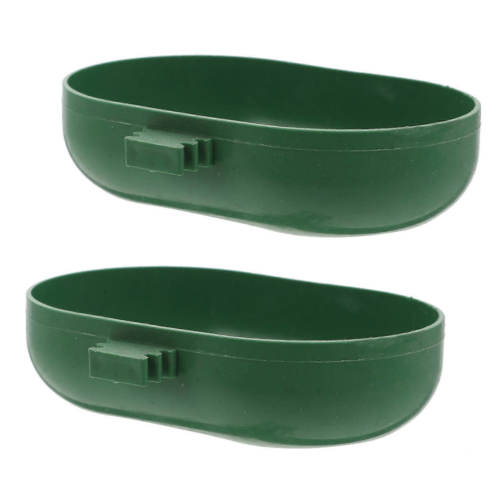 2Pcs Plastic Birds Shower Bowls Parrot Cleaning Containers Versatile Pet Basins Green