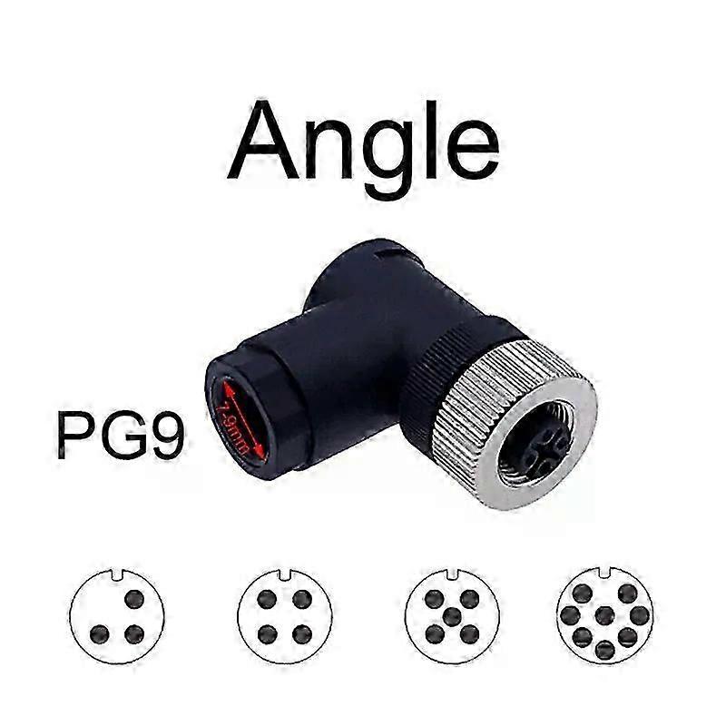 1Pc M12 Sensor connector waterproof straight angle male female screw threaded plug coupling 3 4 5 8 Pin