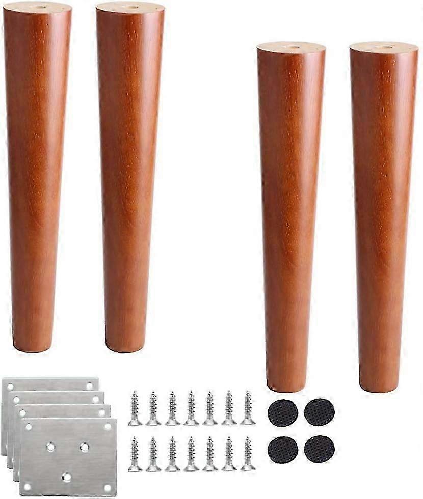 4 møbelben i massivt træ, sofaben i valnødfarve, reserveben i egetræ, bordben i træ (80 cm/31,5 tommer)