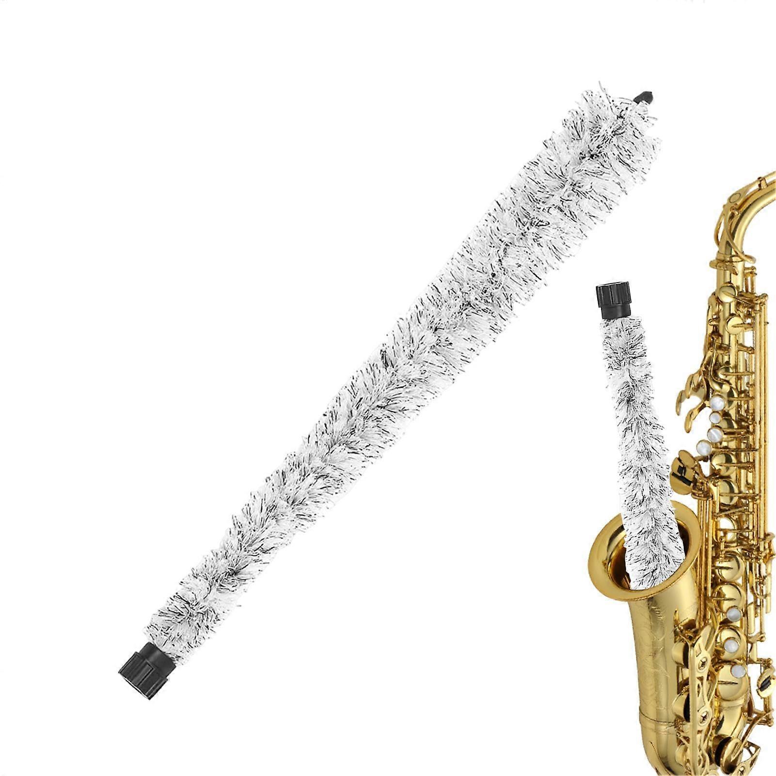 Alt Sax 清洁棉签,萨克斯管拭子清洁器长笛护理工具,超吸水棉防滑手柄管乐器护理产品灰色