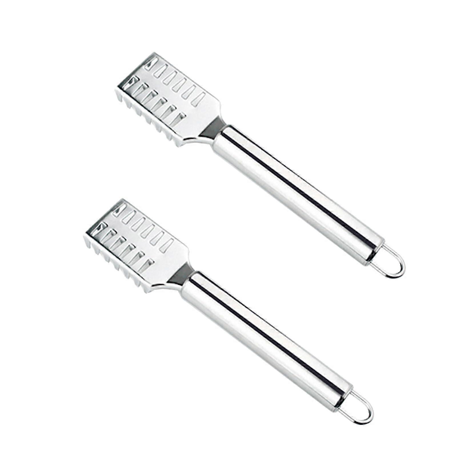Fish Scaler, Stainless Steel, Pack of 2 Fish Peeler, Fish Scale Remover, Fish Scale Scraper, Fish Scale Brush for Quick Dandruff Peeling