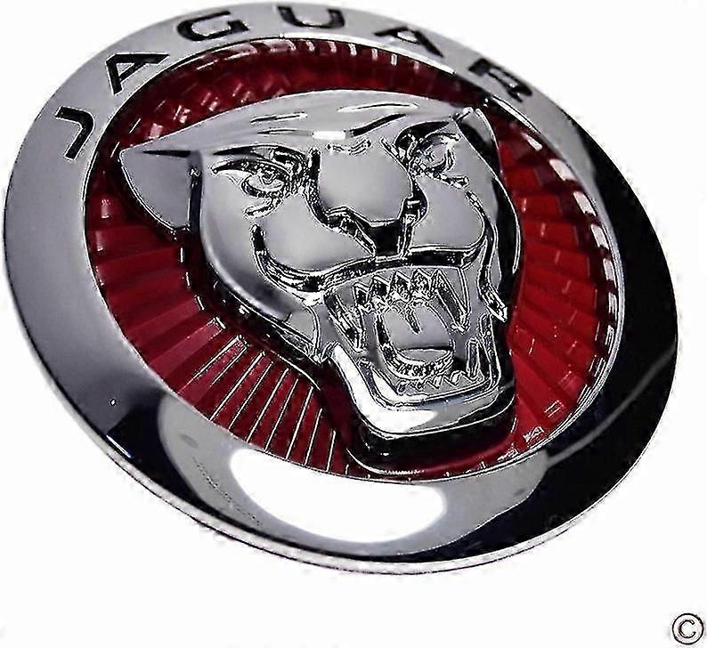 Jaguar xf υπερτροφοδοτούμενο γρύλο μπροστινή μάσκα στρογγυλό έμβλημα σήμα decal μεγάλο κόκκινο 72 χιλιοστά πίσω