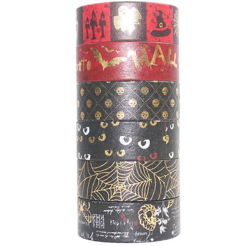 Here's a polished and professional product description based on the title you provided:
**6pcs Halloween Decorative Washi Tape with Gold Foil –
