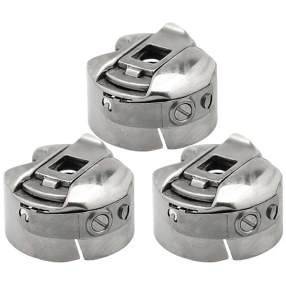 Bobbin Case Flat Car Shuttle Core Sleeve for Sewing Machine 3Pcs Silver