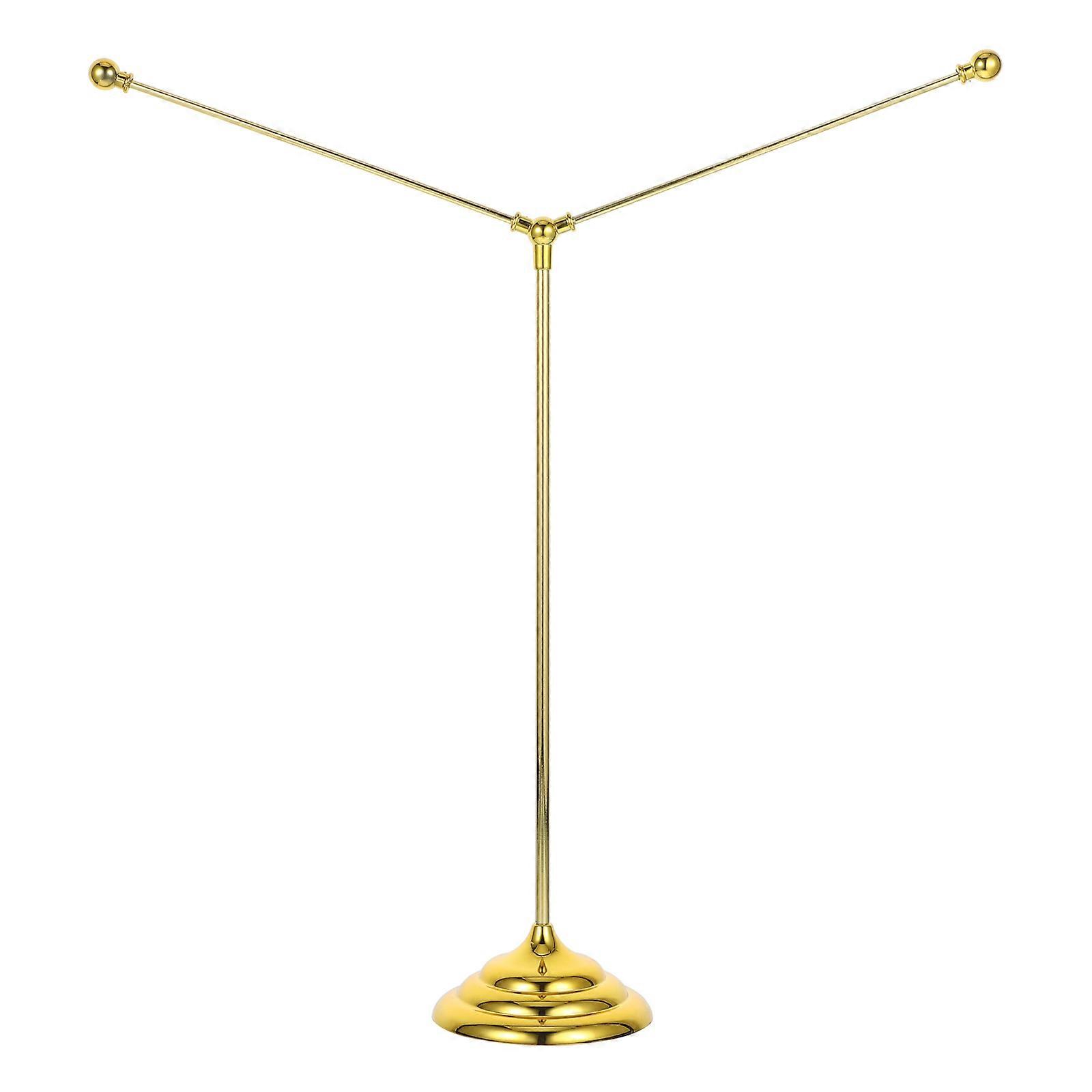 Tabletop Flag Holder Y-Shaped Flagpole Stand Metal Plating Circular Base Professional Settings 1Pcs