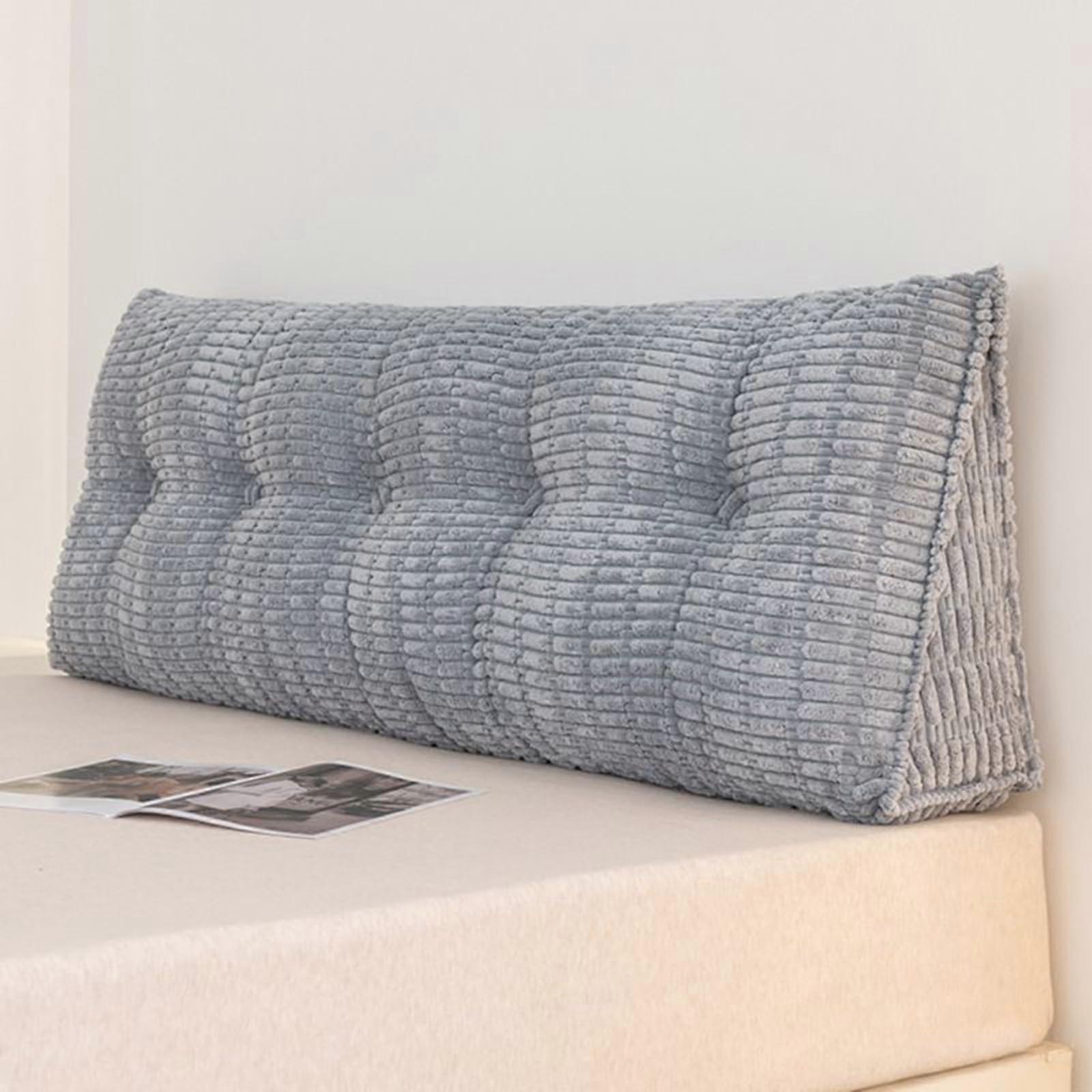 Bed Headboard Pillow, Soft Triangle Reading Pillow, Plush Backrest Support, Washable (Blue) Ref: 4527