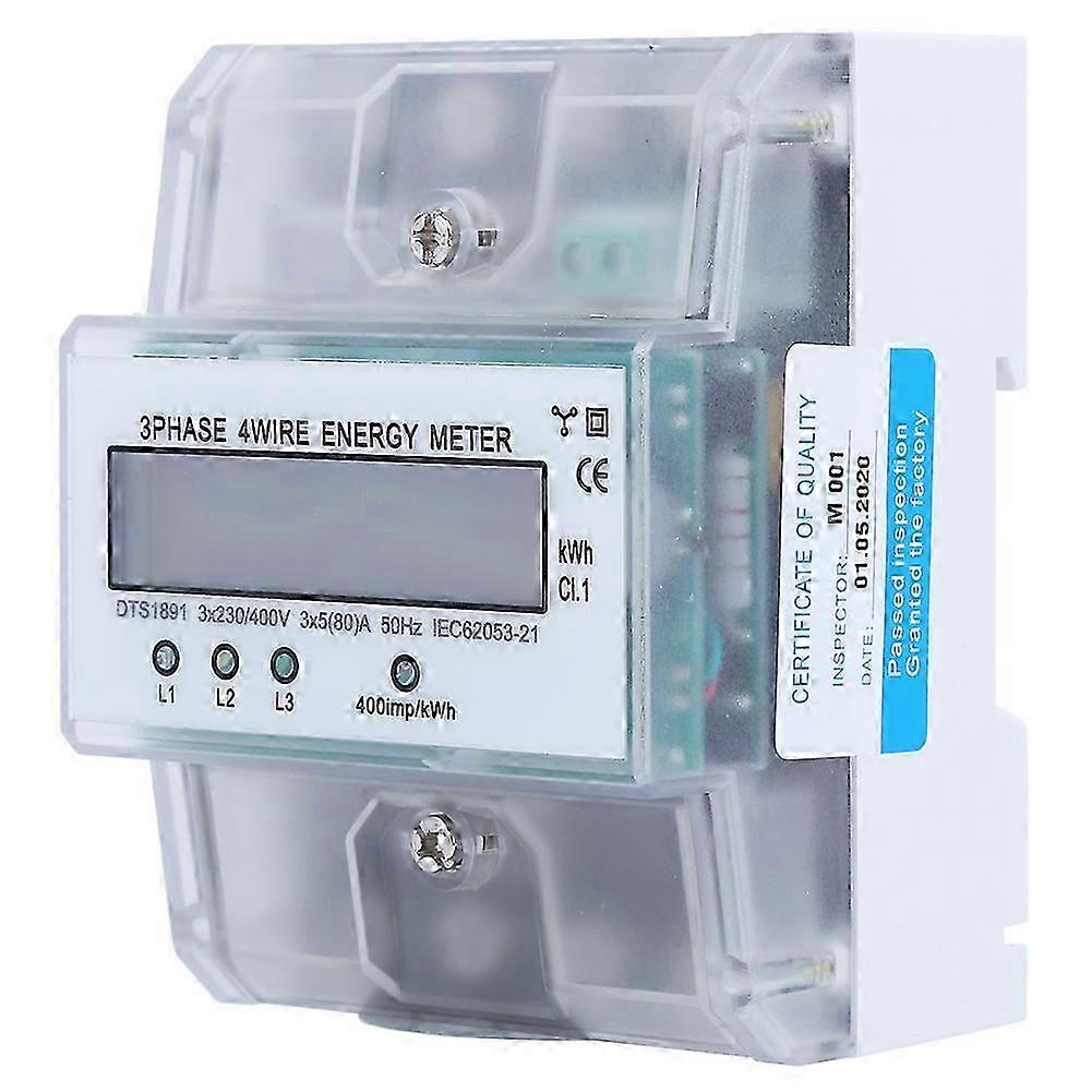 3Phase 4Wire DIN Rail Meter DTS1891 High Accuracy 4P White Shell Energy Meters 50Hz