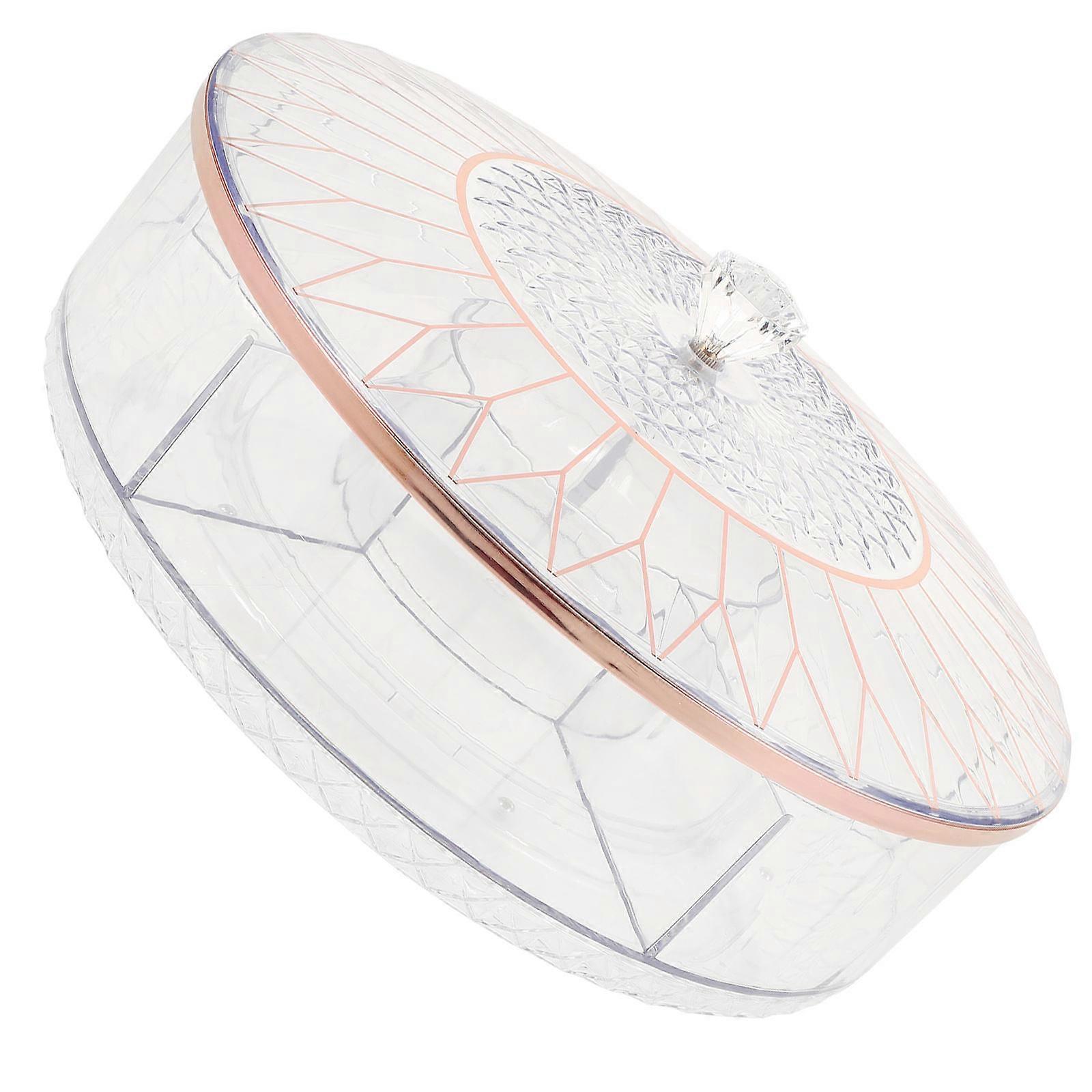 Plat de service de fruits Plateau multi-usage de noix séchées Base rotative ronde Conception simple 28.50X28.50X15.00CM 1Pack