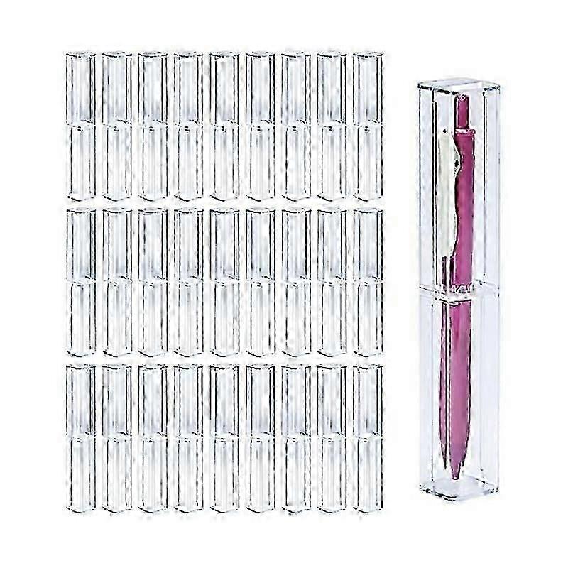 25Pcs Clear Acrylic Pencil Case, Reusable Pen Gift Box Empty Plastic Pen Storage Container Pencil Packaging Box Set bs