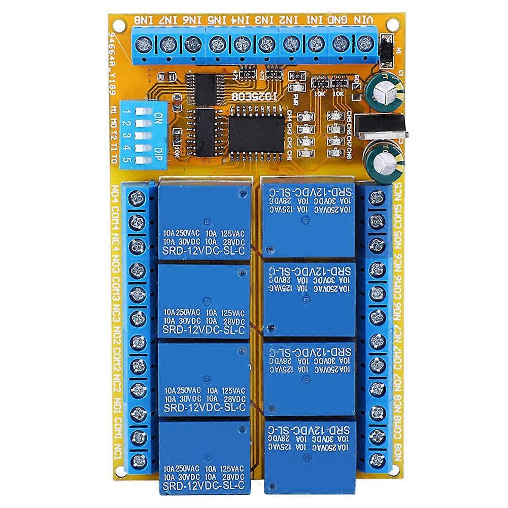 Relay Module IO25E08 Multifunctional 8 Channel Self Locking Interlock Power Conditioner 5v 12v 24V