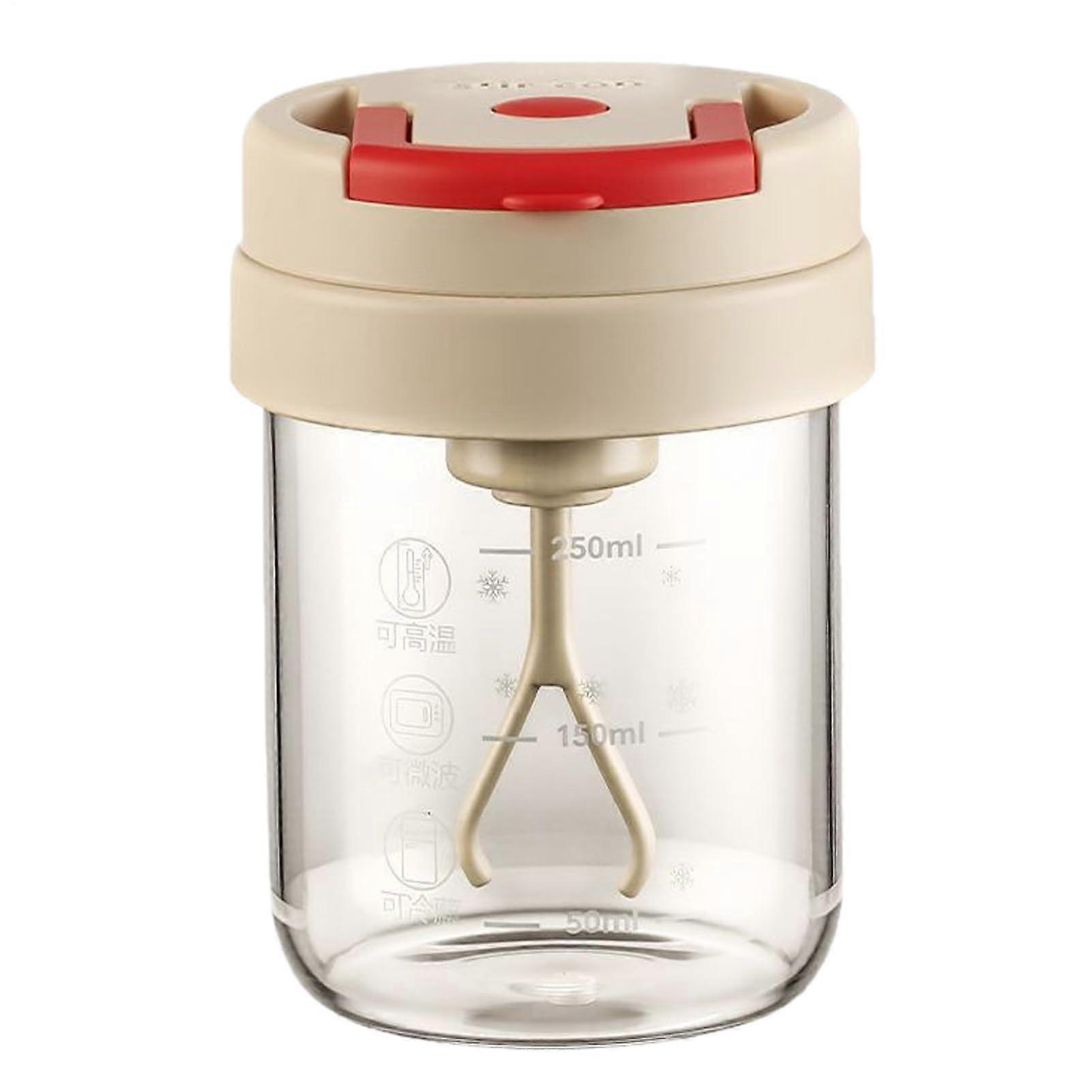 Self-Contacting Coffee Mug | 300 ml Automatic Mixing Bottle with Lid | Portable Warmer for Fitness Coffee Mixers in Red
