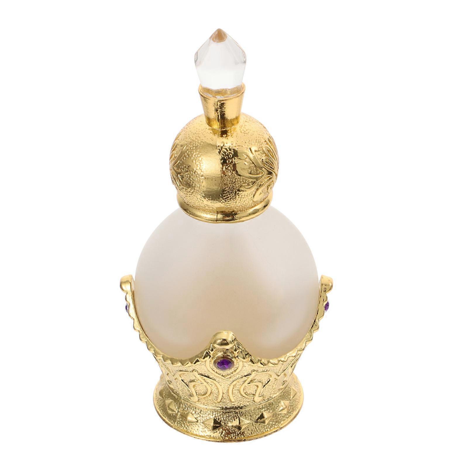 Golden Elegant Perfume Bottle Made of Synthetic Material for Storage and Decoration 1pc