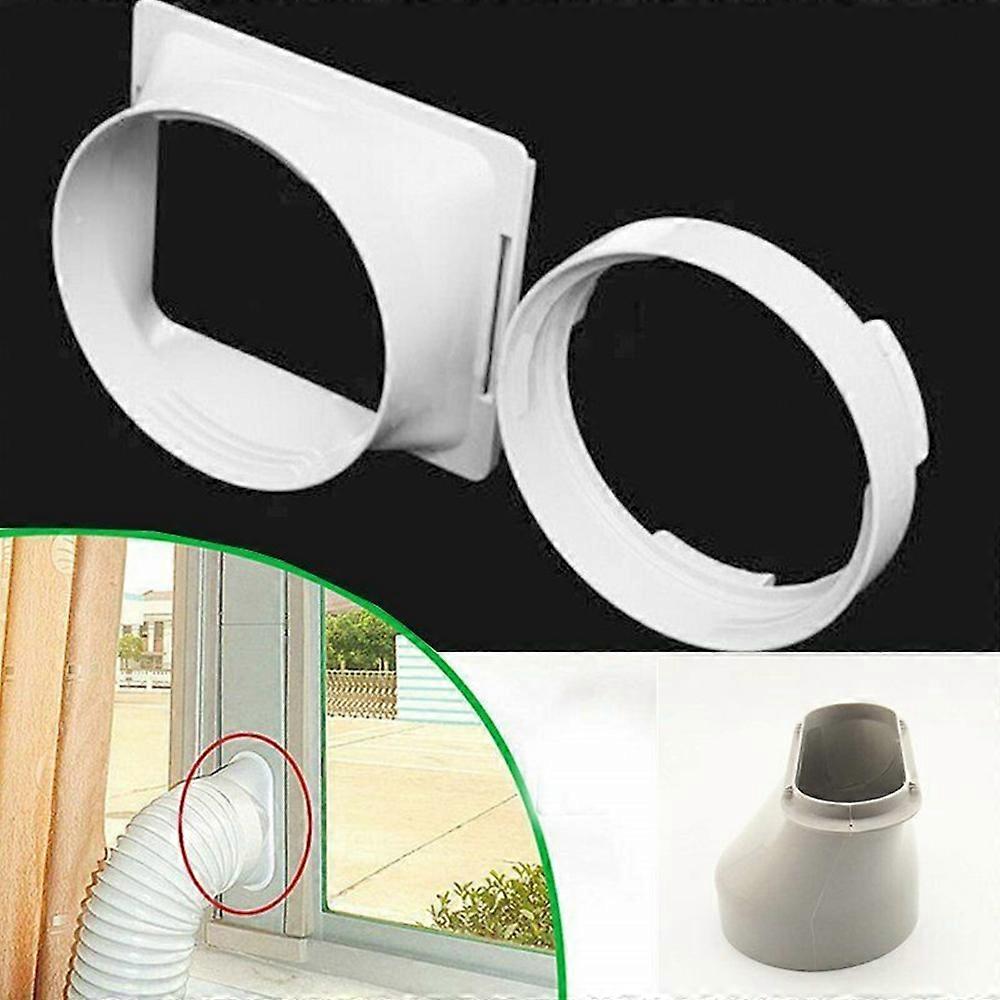 150MM Portable Air Conditioner Window Exhaust Duct P-ipe Hose Interface Connector (Square interface)