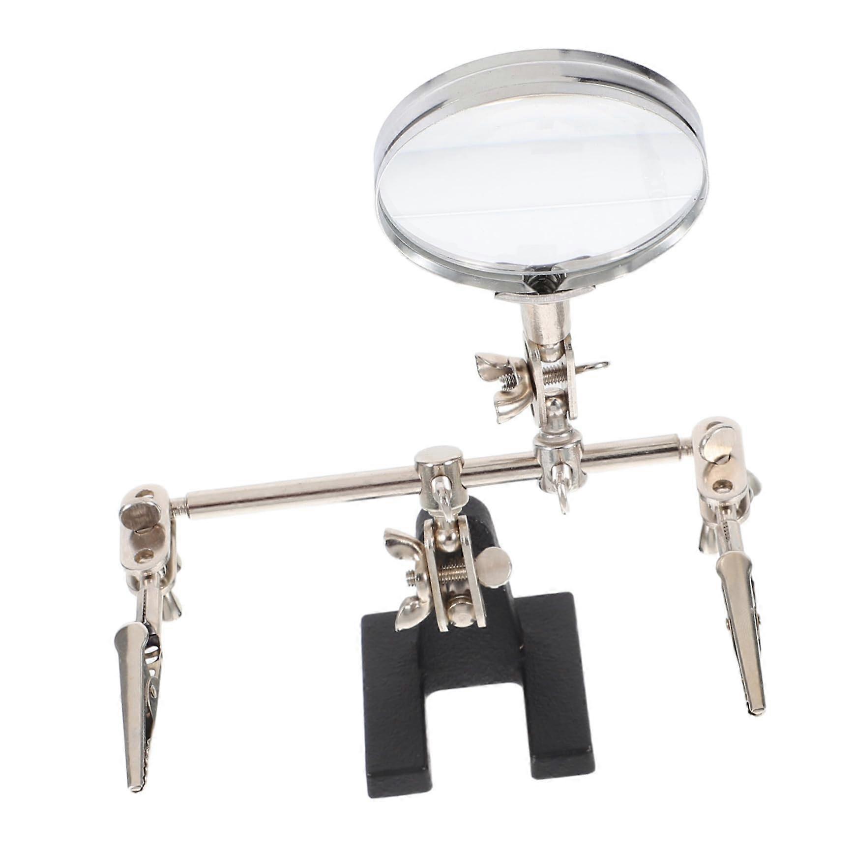 High Performance Magnifier with Magnifying Glass, Stable Base, Crocodile Clips, and Swiveling Design for Electronics and Jewellery Repair