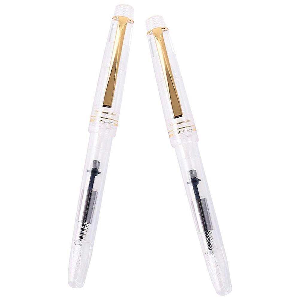 Ink Calligraphy Brush Long Handle Soft Flexible Bristle For Artistic Creation All Ages 2Pcs