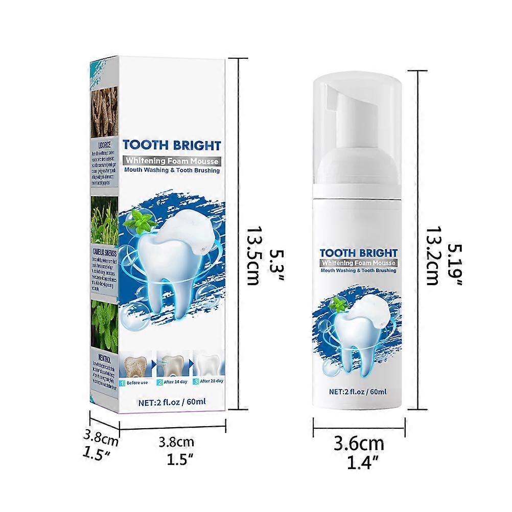2 Pcs Toothpaste Whitening Foam Mousse 60ml Deep Cleansing Teeth Cleaning Toothpaste Press Foam Toothpaste