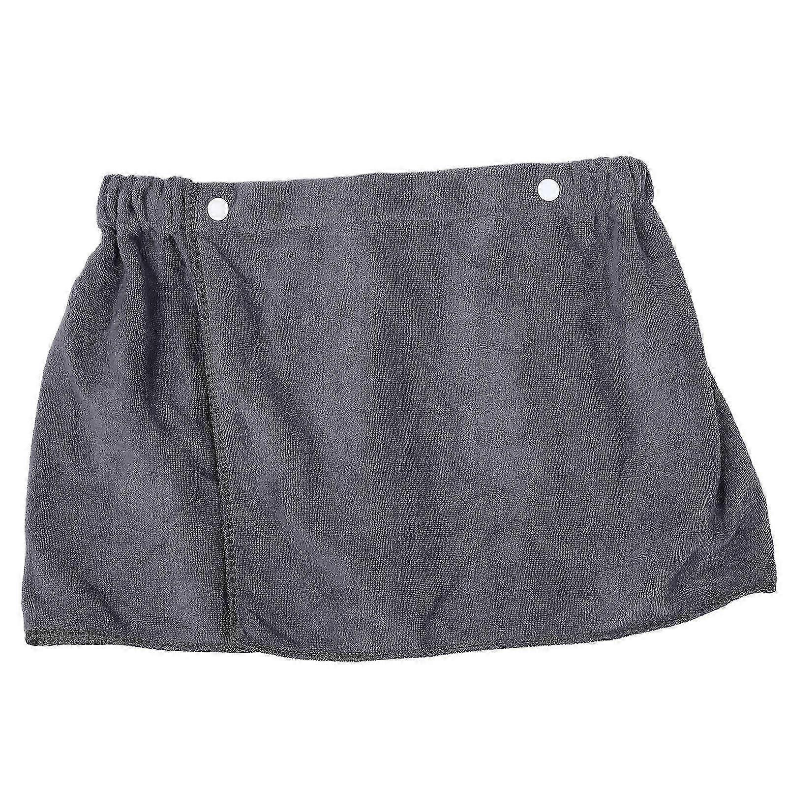 Adjustable Men Shower Towel Short Pants Polyester Wearable Design For Bathing Spa Grey 1Set"--ZZ1