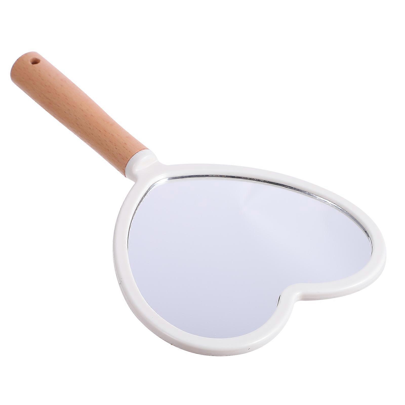 Heart Shape Mirror Handheld Routine Practical Use Glass 1Pack