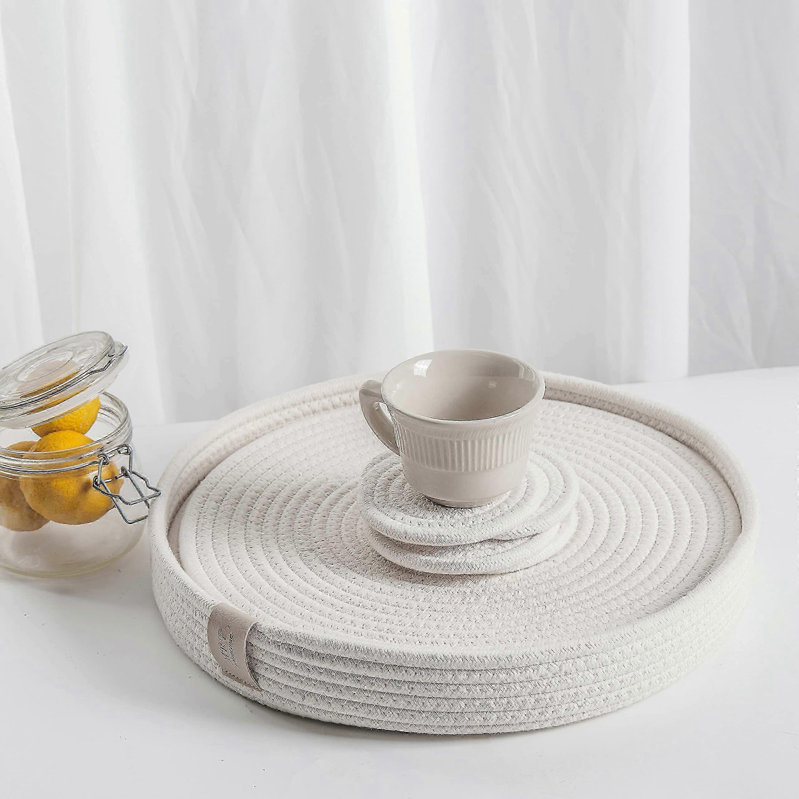 Round dining placemats set of 4 with cotton rope material