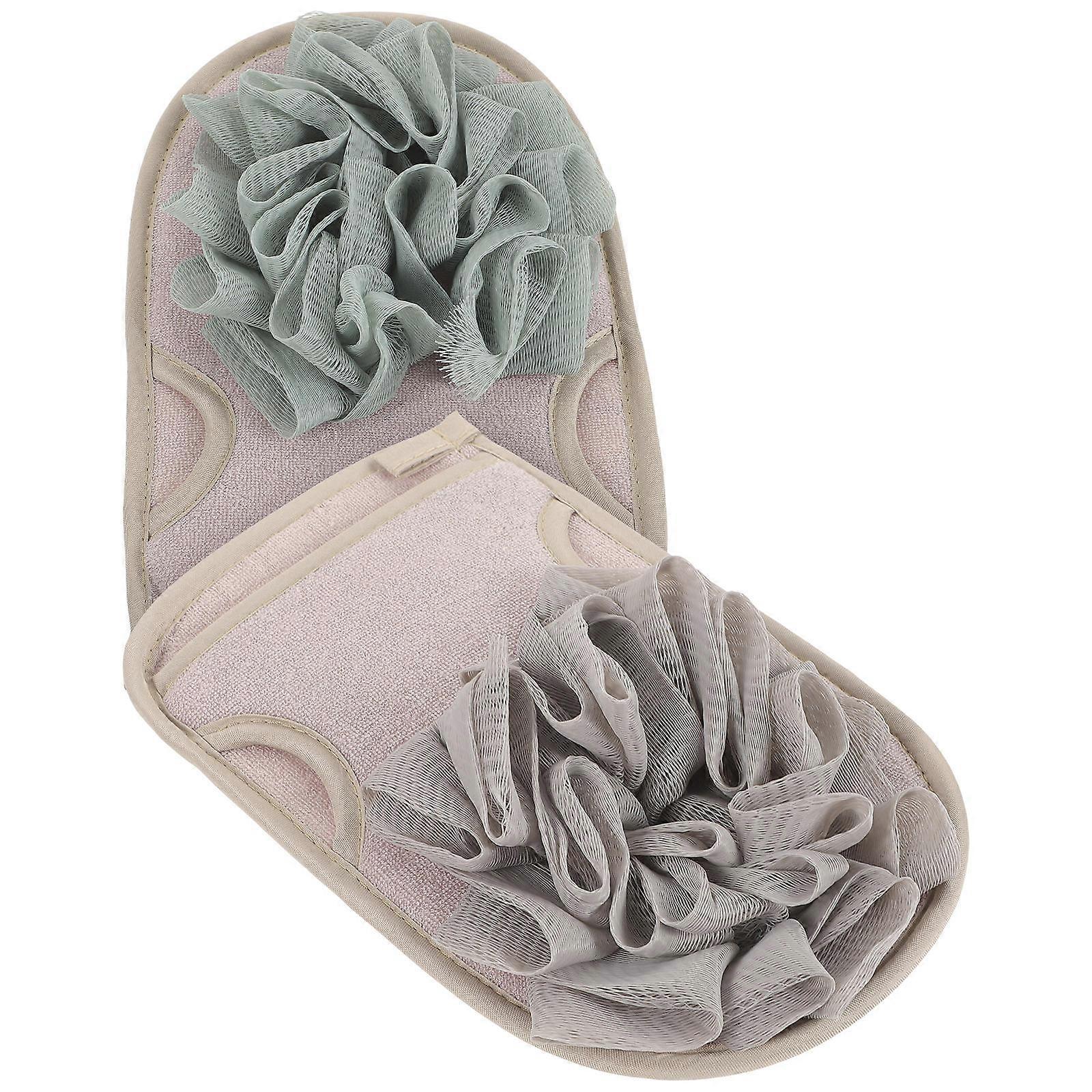 Wear Resistant Body Scrubber Shower Mitts 2pcs Exfoliating Gloves for Quick Foaming, Easy Drying, Portable Use at Home or Camping