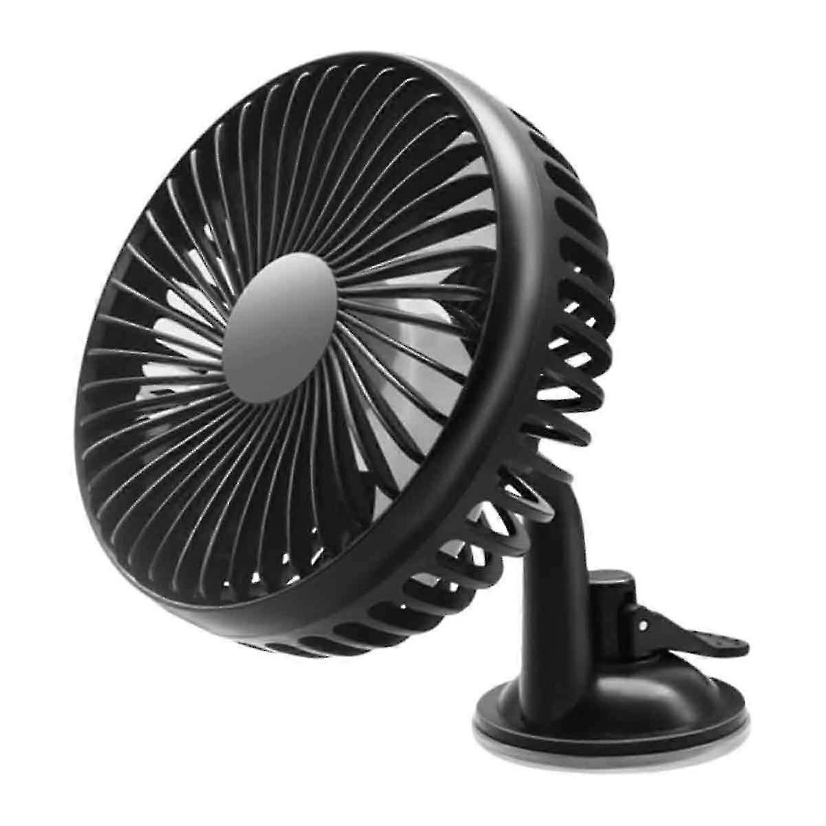 Car Fan Low Noise Angle Adjustable Rotatable Safety Grid Design USB Charging Single Head Fan 12V 24V