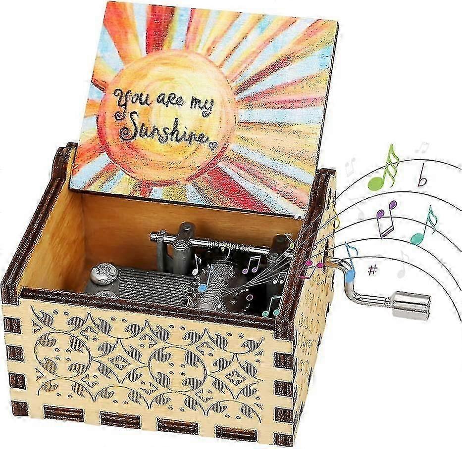 תיבת נגינה מעץ יד ארכובה, אתה תיבת המוזיקה הקלאסית שלי מחזמר מגולף עתיק