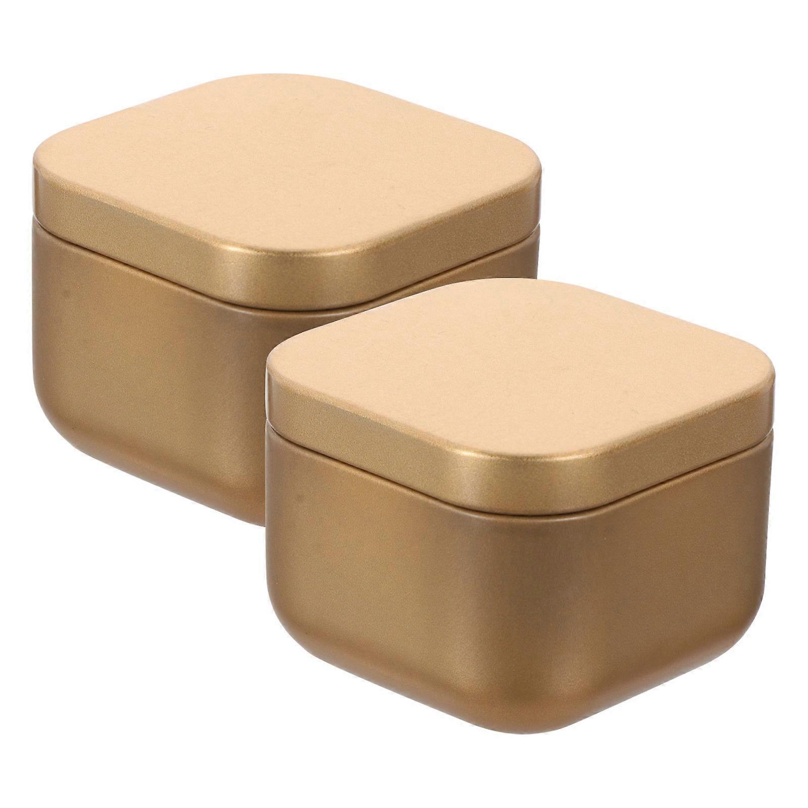 2pcs Scented Candle DIY Tins Empty Square Aromatherapy Containers