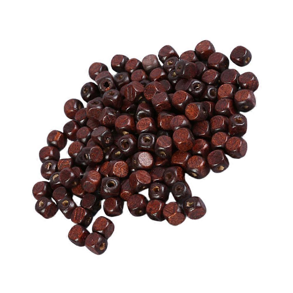 500pcs Coffee Color Square Wooden Beads – DIY Jewelry Crafting for Bracelets & Necklaces, Handmade Accessories