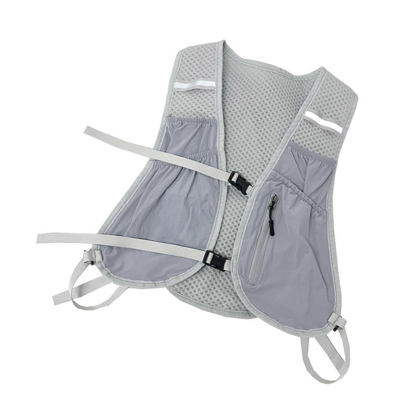 Reflective running vest, water bladder, pack with phone holder, adjustable