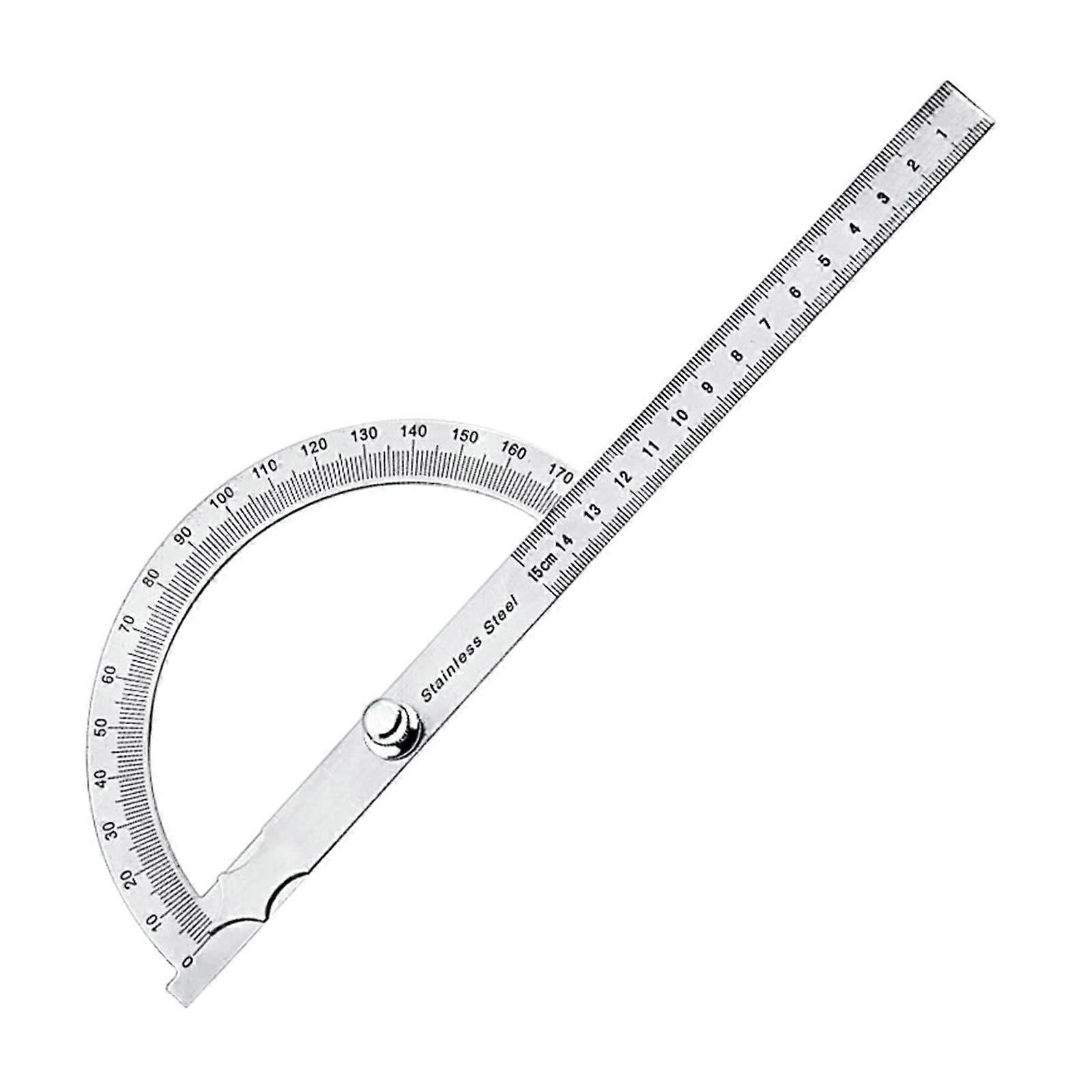 Protractor, 0–180 degrees, stainless steel, measuring ruler for machinists, tool for students, angle measurer