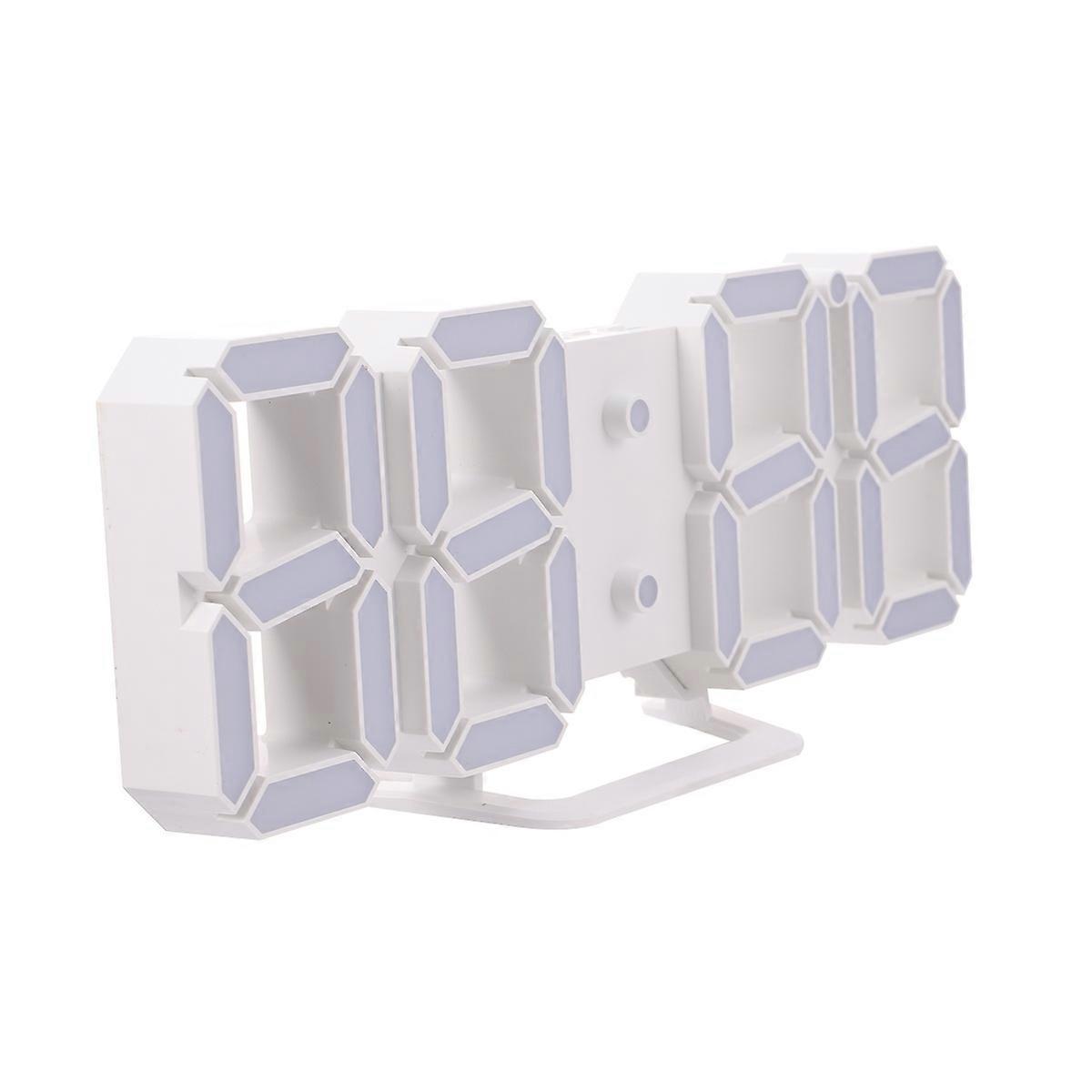 المنبه الرقمي للمكتب المنزلي أبيض 21.5X8.5CM عرض درجة الحرارة عرض التاريخ ثلاثة مستويات من السطوع 1 مجموعة