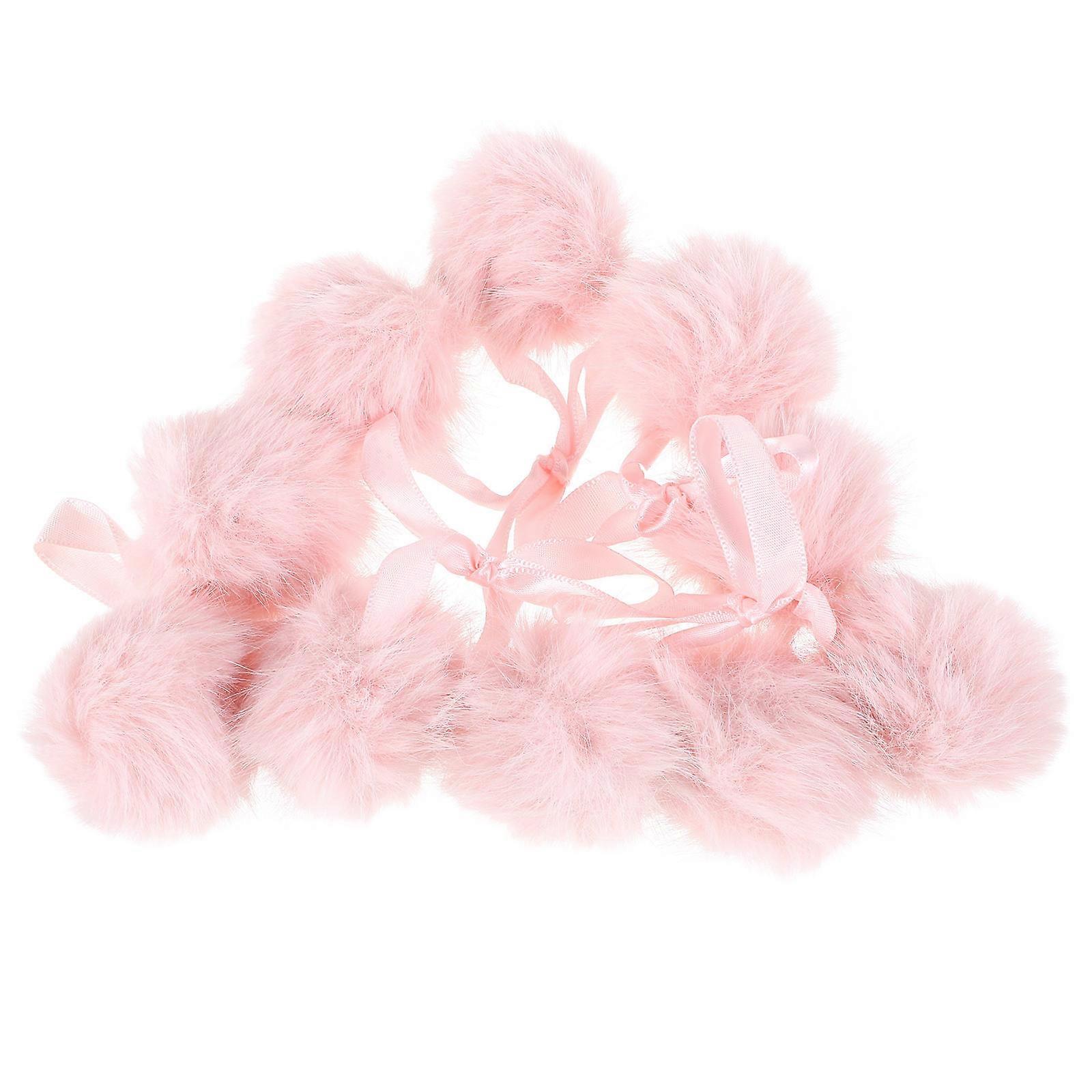 Hat Pom Poms Pink Round Minimalist Fluffy Pom Ball Headband for Crafting Projects 5Pcs