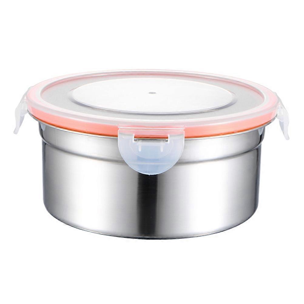 Stainless Steel Food Container with Lid for Kitchen Use Round Preservation Box 550ML Silver