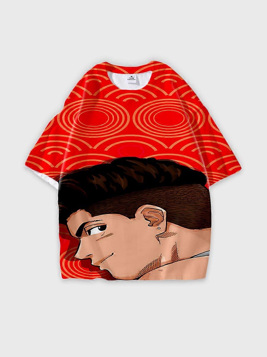 T-shirt round neck Role Pattern loose short sleeve C31