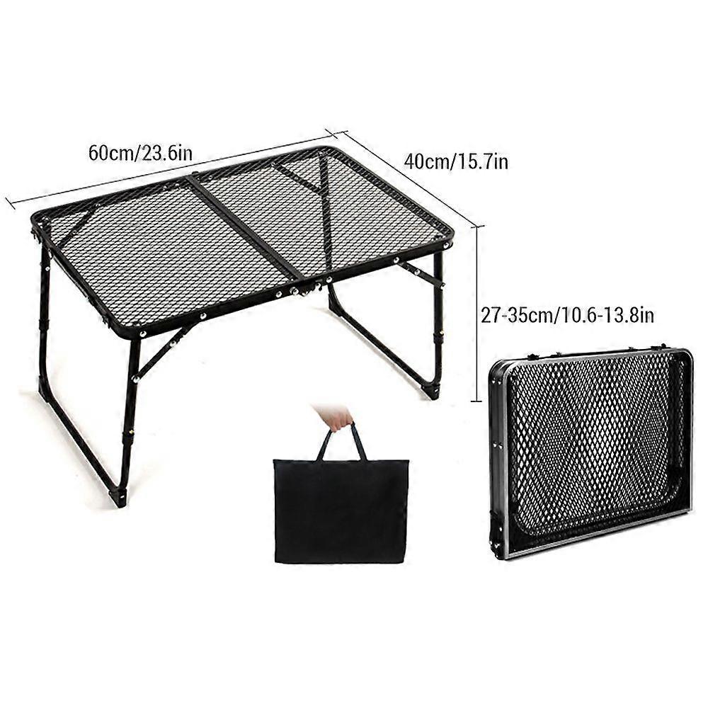 Camping Folding Table Outdoor Picnic Table Foldable Beach Table Mesh Top Grill Table