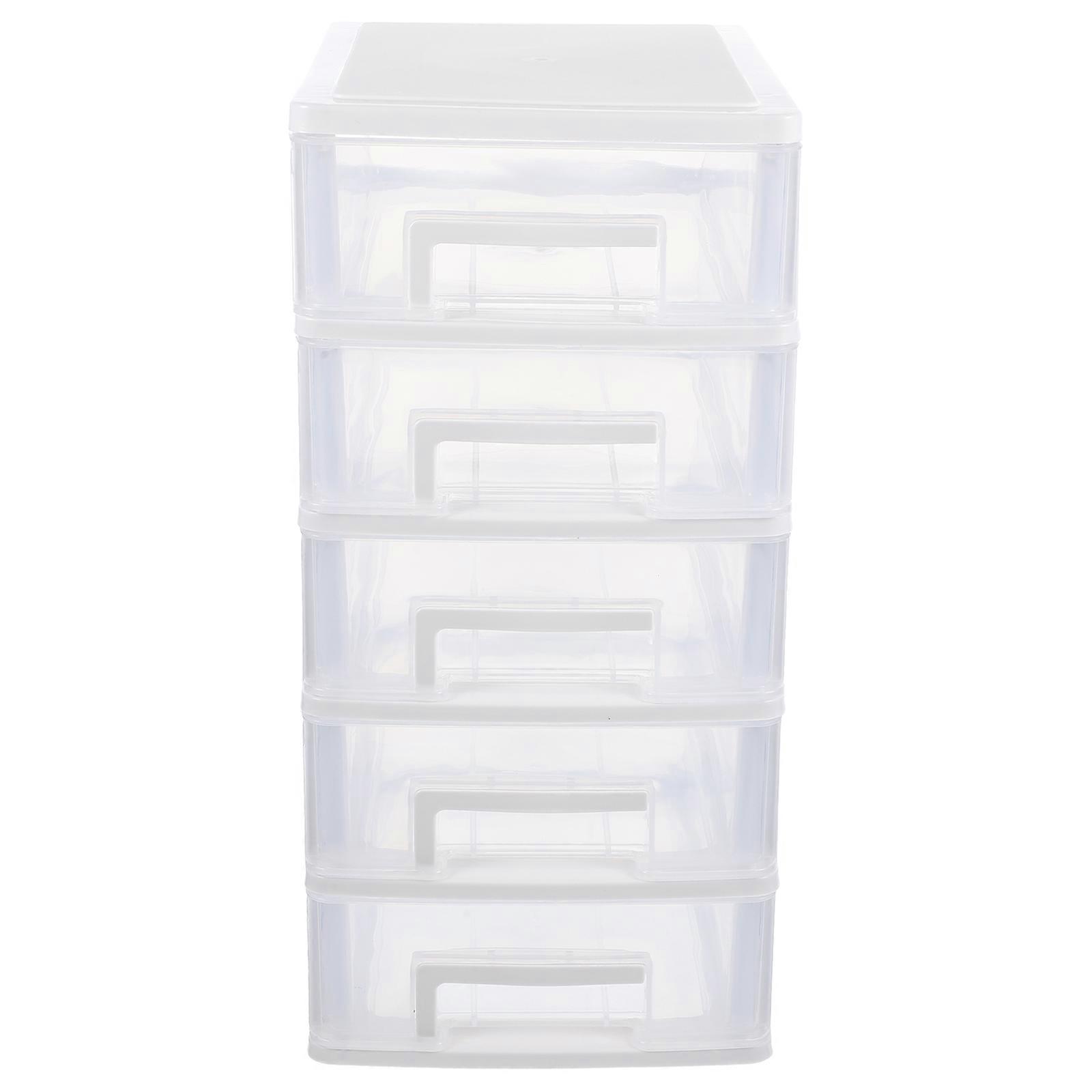 Small Storage Cabinet With Drawers Multi Layer Desktop Organizer Tabletop Transparent Box Household Small Cabinet Office Use 1Pcs