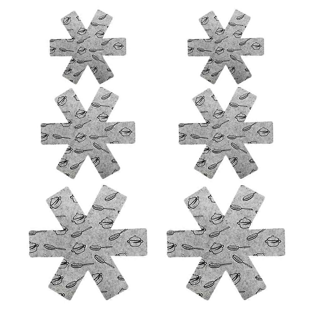 Insulated Table Protector Grey Non-slip Kitchen Use 35.5x35.5cm Table Insulation 6Pcs