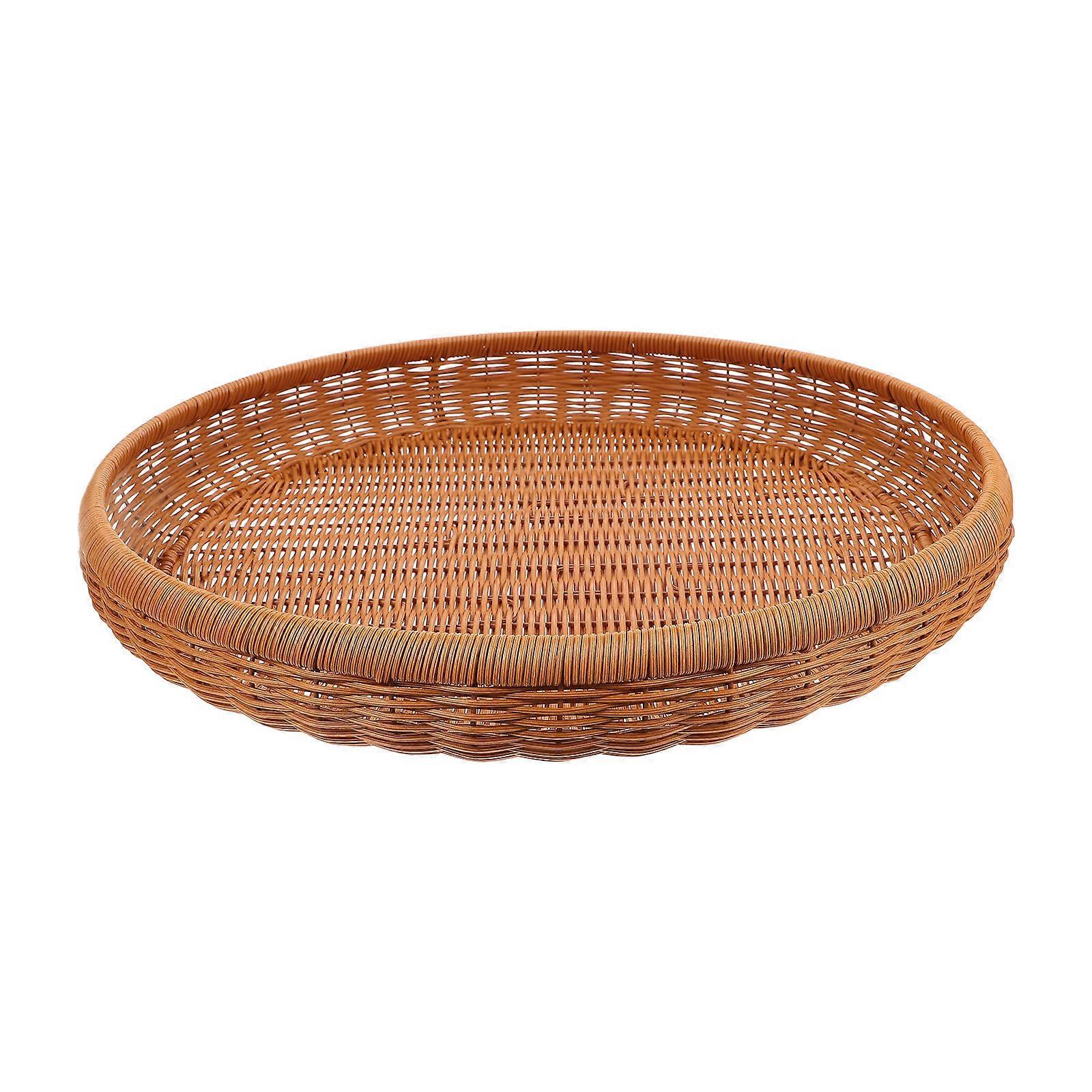 Light Brown Woven PP Storage Basket for Small Clutter and Decor 19569240