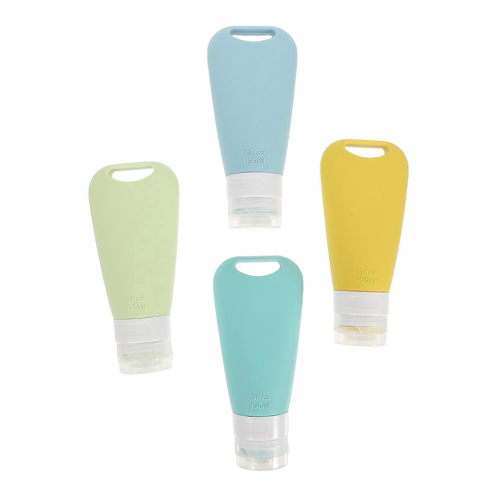 Silicone Travel Bottles for Storage Use Assorted Color Practical Small Bottles 4pcs